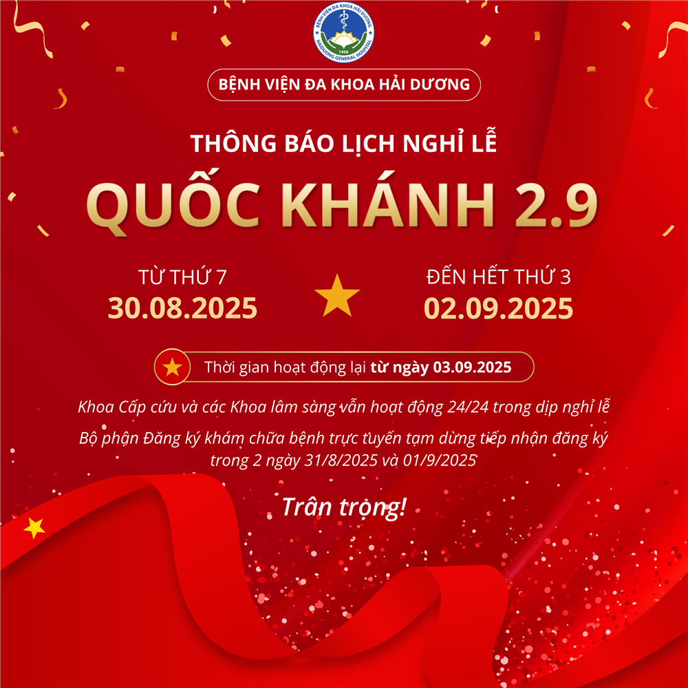 THÔNG BÁO LỊCH NGHỈ LỄ QUỐC KHÁNH 2/9/2025